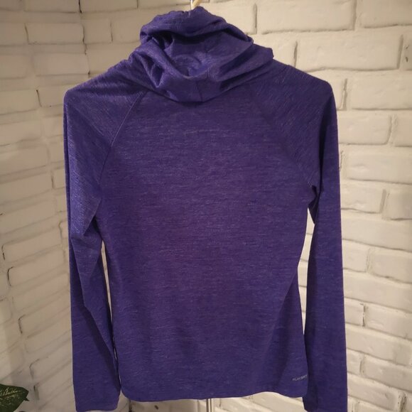 Reebok Ladies Purple Play Dry Tie Funnel Neck Athletic Top - Picture 2 of 11